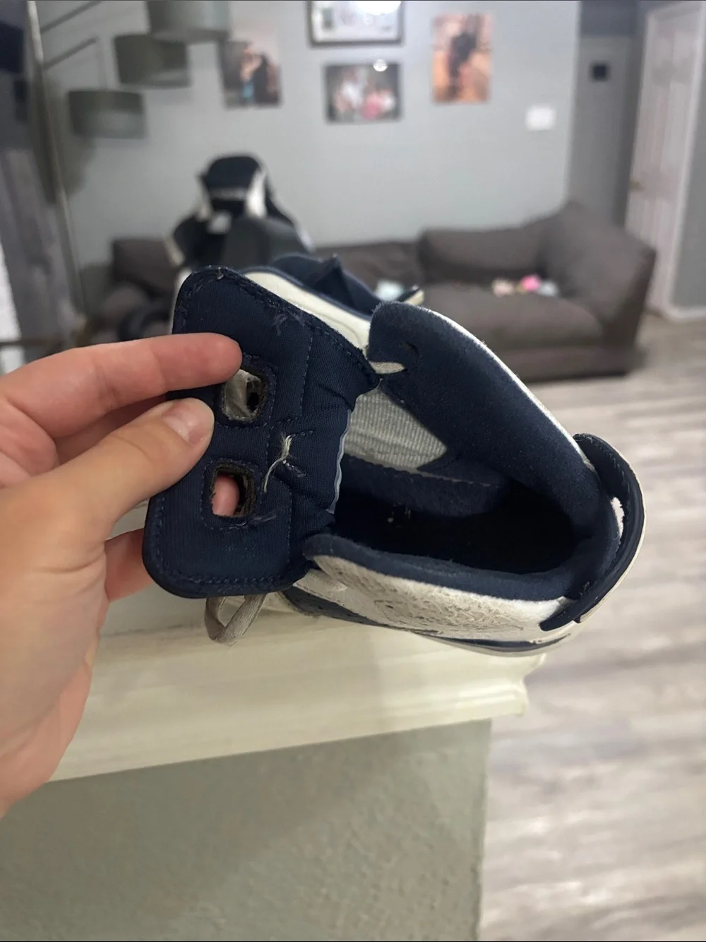 Jordan Kids Navy and White Retro Sneakers